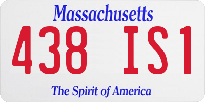 MA license plate 438IS1