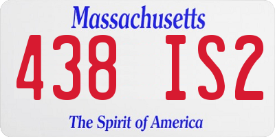 MA license plate 438IS2