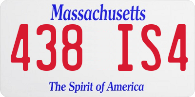 MA license plate 438IS4