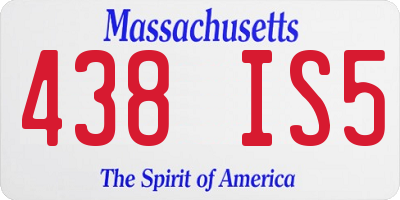 MA license plate 438IS5