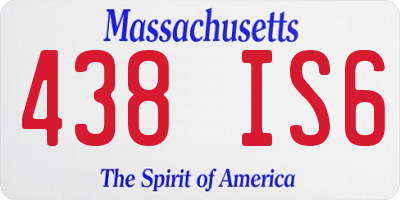 MA license plate 438IS6