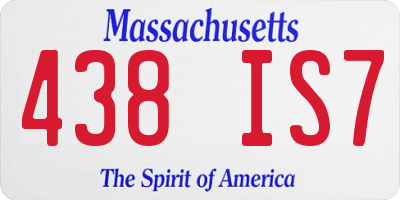 MA license plate 438IS7