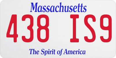 MA license plate 438IS9