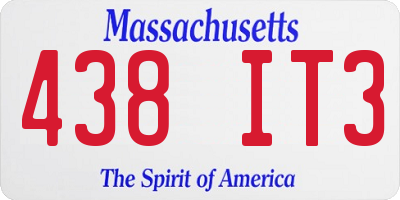 MA license plate 438IT3