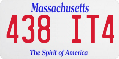 MA license plate 438IT4