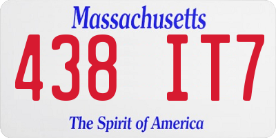 MA license plate 438IT7