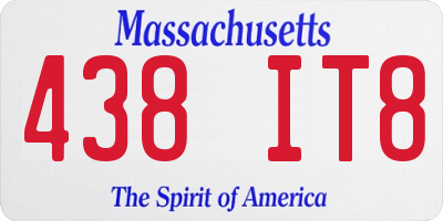 MA license plate 438IT8