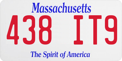 MA license plate 438IT9