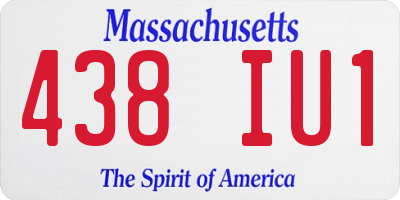 MA license plate 438IU1
