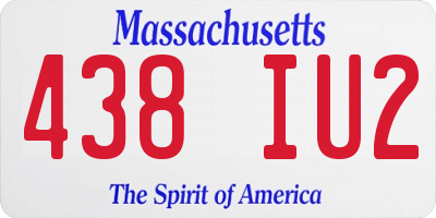 MA license plate 438IU2
