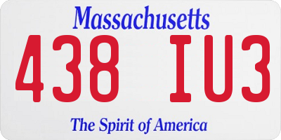 MA license plate 438IU3