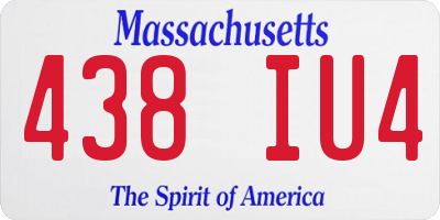 MA license plate 438IU4