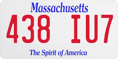 MA license plate 438IU7
