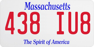 MA license plate 438IU8