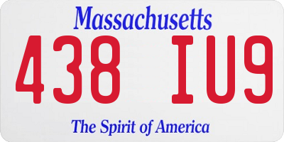 MA license plate 438IU9