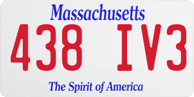 MA license plate 438IV3