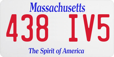 MA license plate 438IV5
