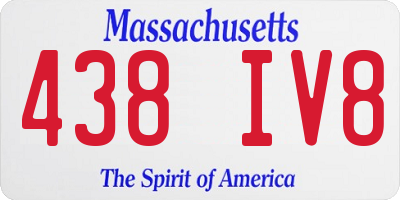 MA license plate 438IV8
