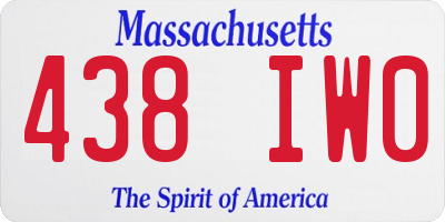 MA license plate 438IW0
