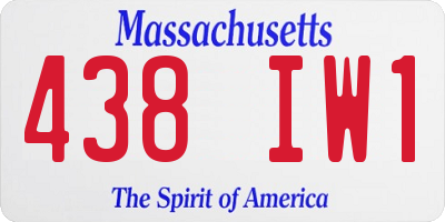 MA license plate 438IW1