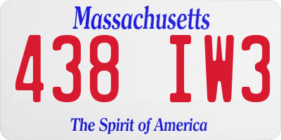 MA license plate 438IW3