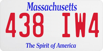 MA license plate 438IW4