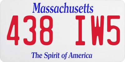 MA license plate 438IW5