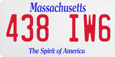 MA license plate 438IW6