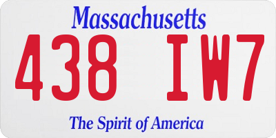 MA license plate 438IW7