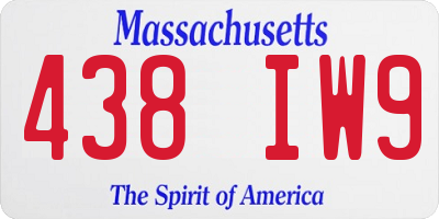 MA license plate 438IW9