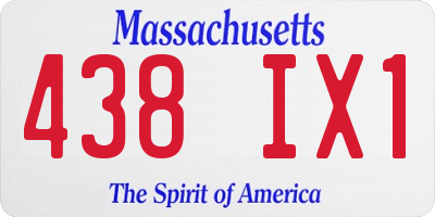 MA license plate 438IX1