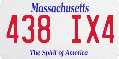 MA license plate 438IX4