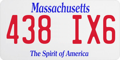MA license plate 438IX6