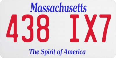 MA license plate 438IX7