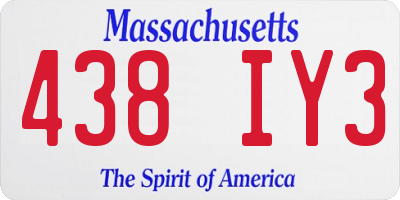 MA license plate 438IY3