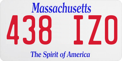 MA license plate 438IZ0
