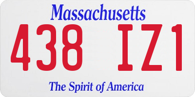 MA license plate 438IZ1