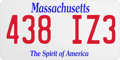 MA license plate 438IZ3