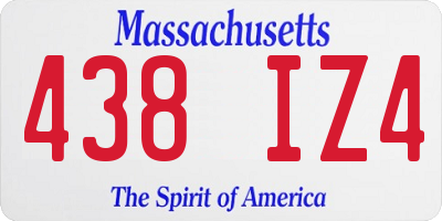 MA license plate 438IZ4