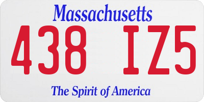 MA license plate 438IZ5