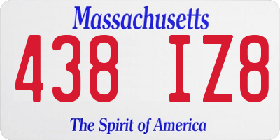 MA license plate 438IZ8