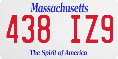MA license plate 438IZ9