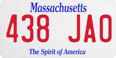 MA license plate 438JA0