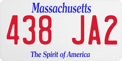 MA license plate 438JA2