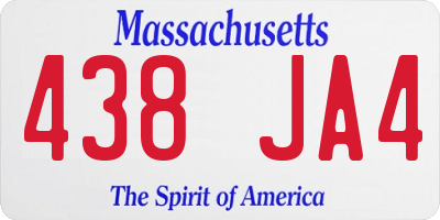 MA license plate 438JA4