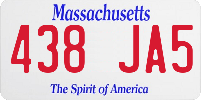 MA license plate 438JA5