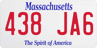 MA license plate 438JA6