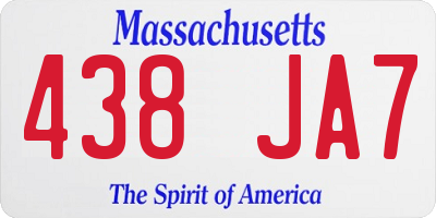 MA license plate 438JA7