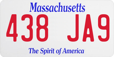 MA license plate 438JA9