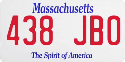 MA license plate 438JB0